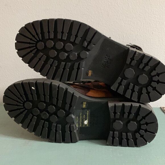 Louise et CIE animal print combat boots platform buckle ankle moto boots - Picture 5 of 7